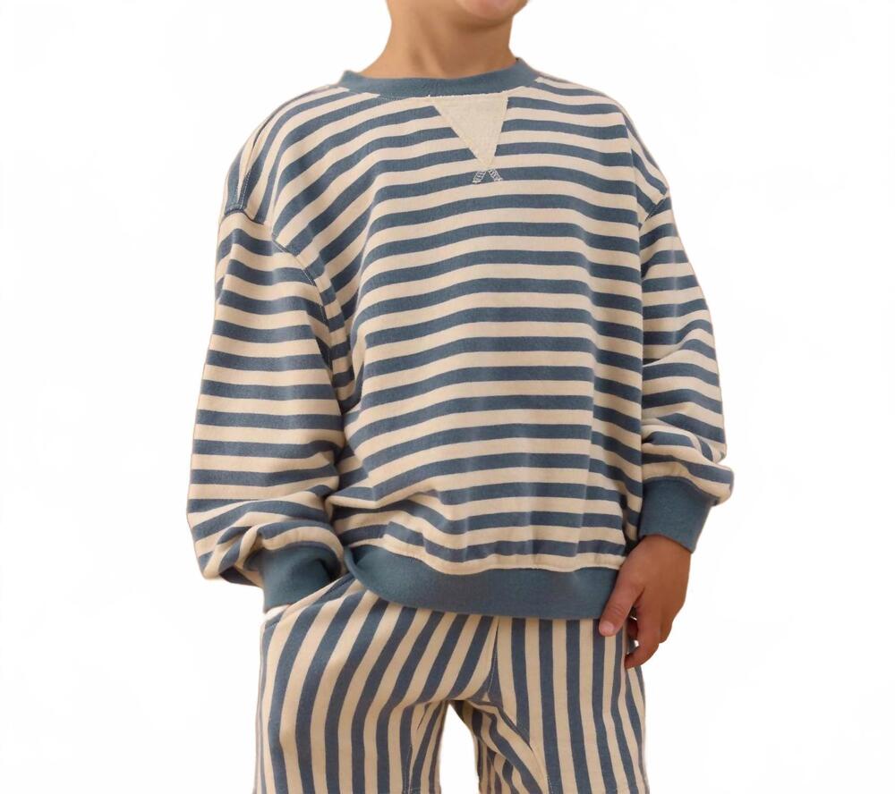NEW RYLEE + CRU oversized crew sweater in marine stripe